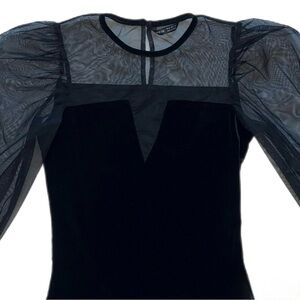 SHEIN Black Sheer Sleeve Blouse